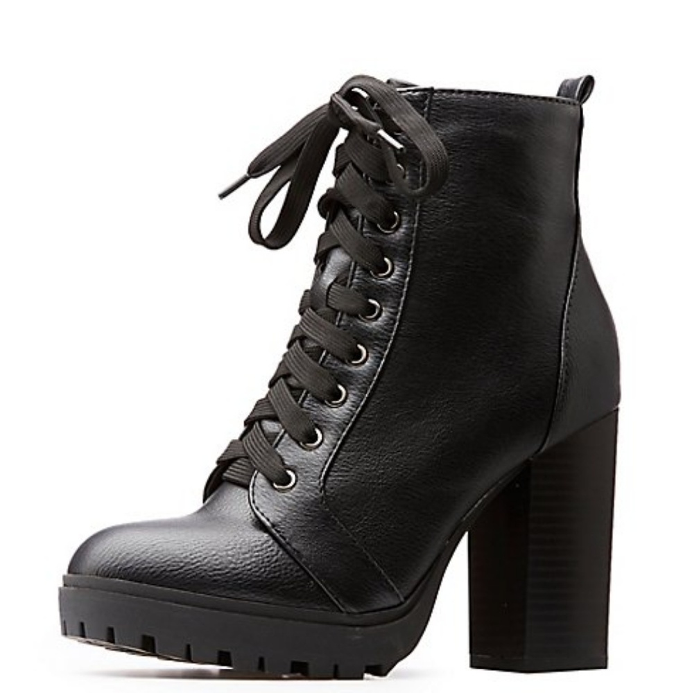 Black lace up booties. Brand New!